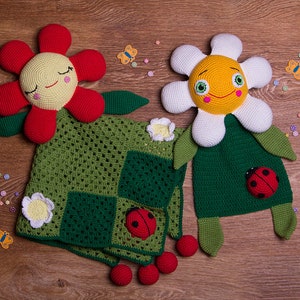 SET PATTERN  Flower Ragdoll & Flower Lovey- crochet pattern, amigurumi pattern, pdf  Instant Download - Cuddler - Blankie Baby Blanket
