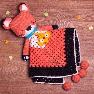 PATTERN - Fox Lovey- crochet pattern, amigurumi pattern, pdf, - Instant Download - Fox Cuddler - Blankie Baby Blanket