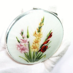 Sterling Silver Compact Mirror 25th Wedding Anniversary Gift For Her Loose Powder Compact 1960