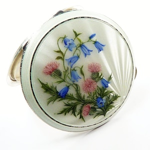 Sterling Silver Compact Mirror 25th Wedding Anniversary Gift For Her