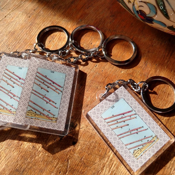 NEW! 8 of Wands Talisman Key Fobs