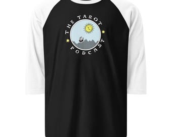 The Tarot Podcast white-text 3/4 sleeve raglan shirt