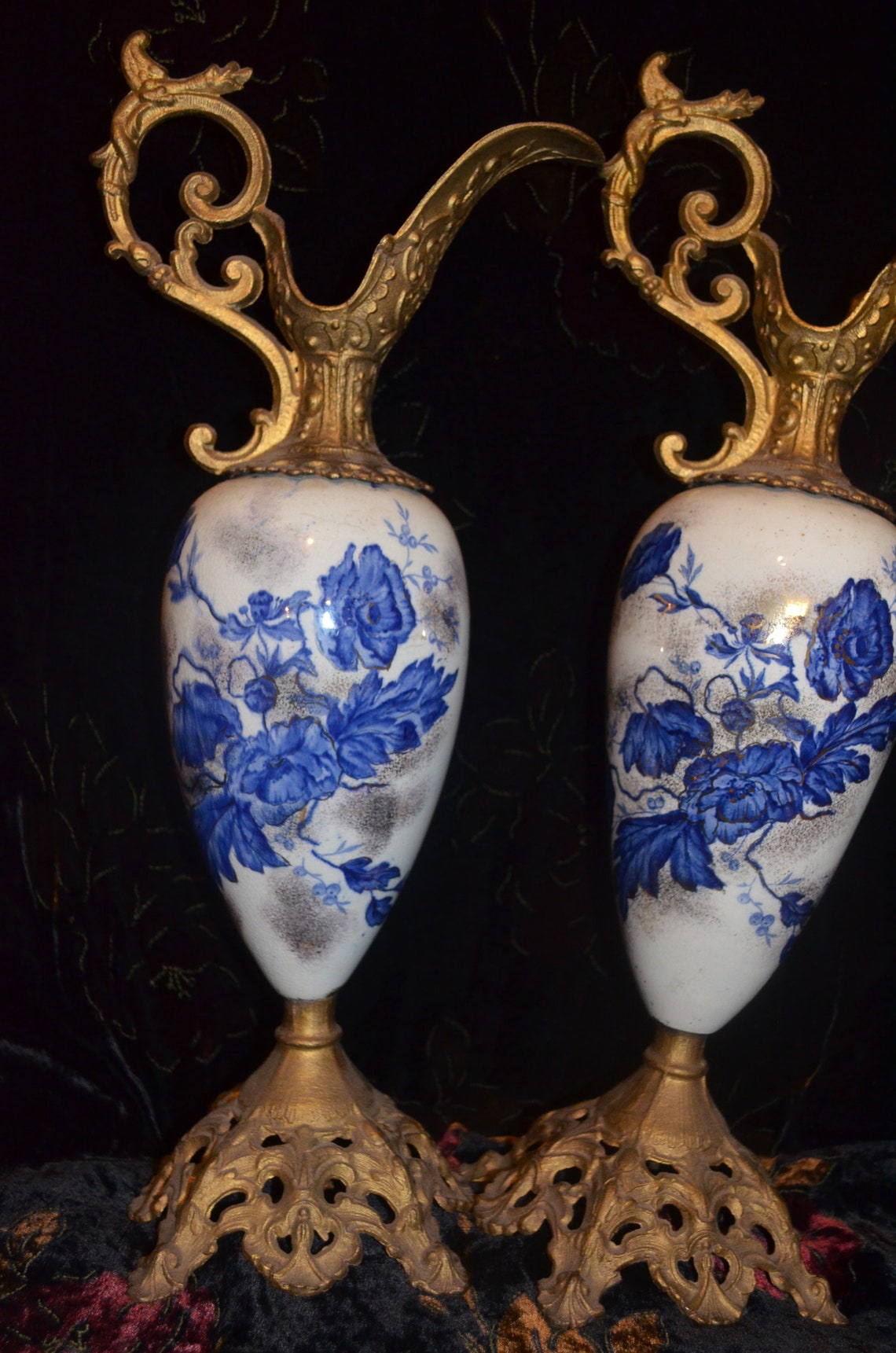 Pair of Victorian Antique Ewers 43cm Tall Etsy