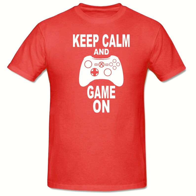 Keep calm and game on t shirtmens t shirt sizes small | Etsy