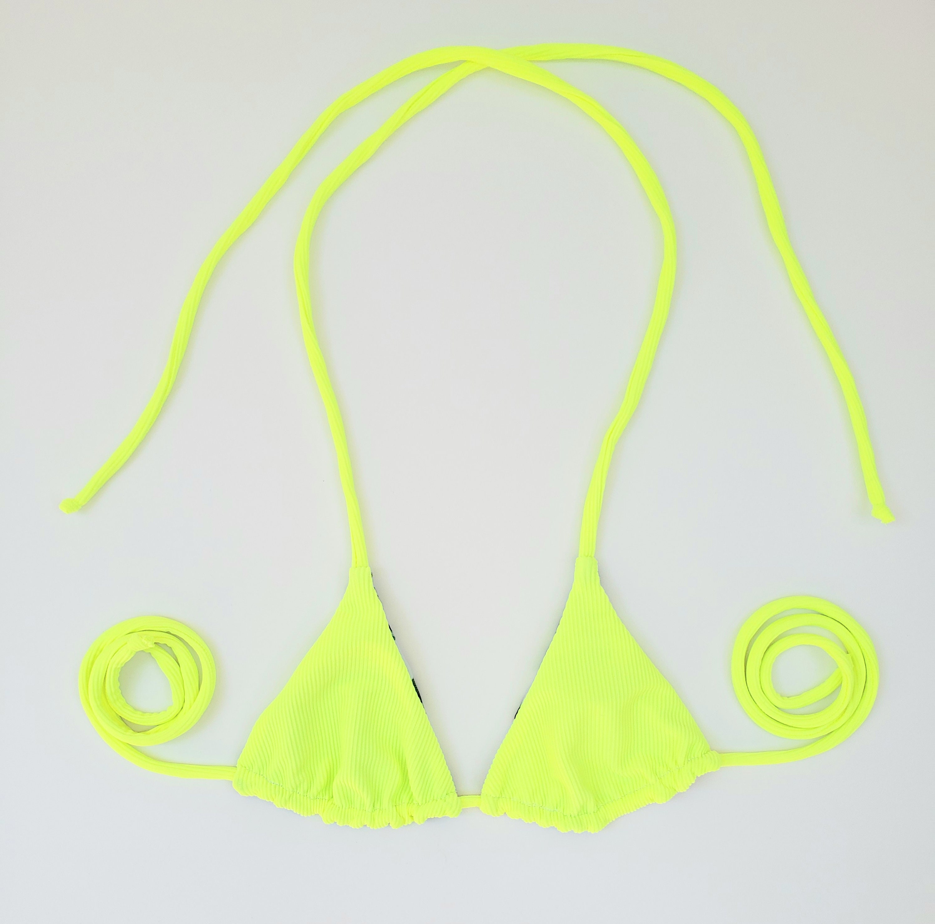 kans federatie Onbekwaamheid Neon Yellow Triangle Bikini Top Reversible Bathing Suit Top - Etsy