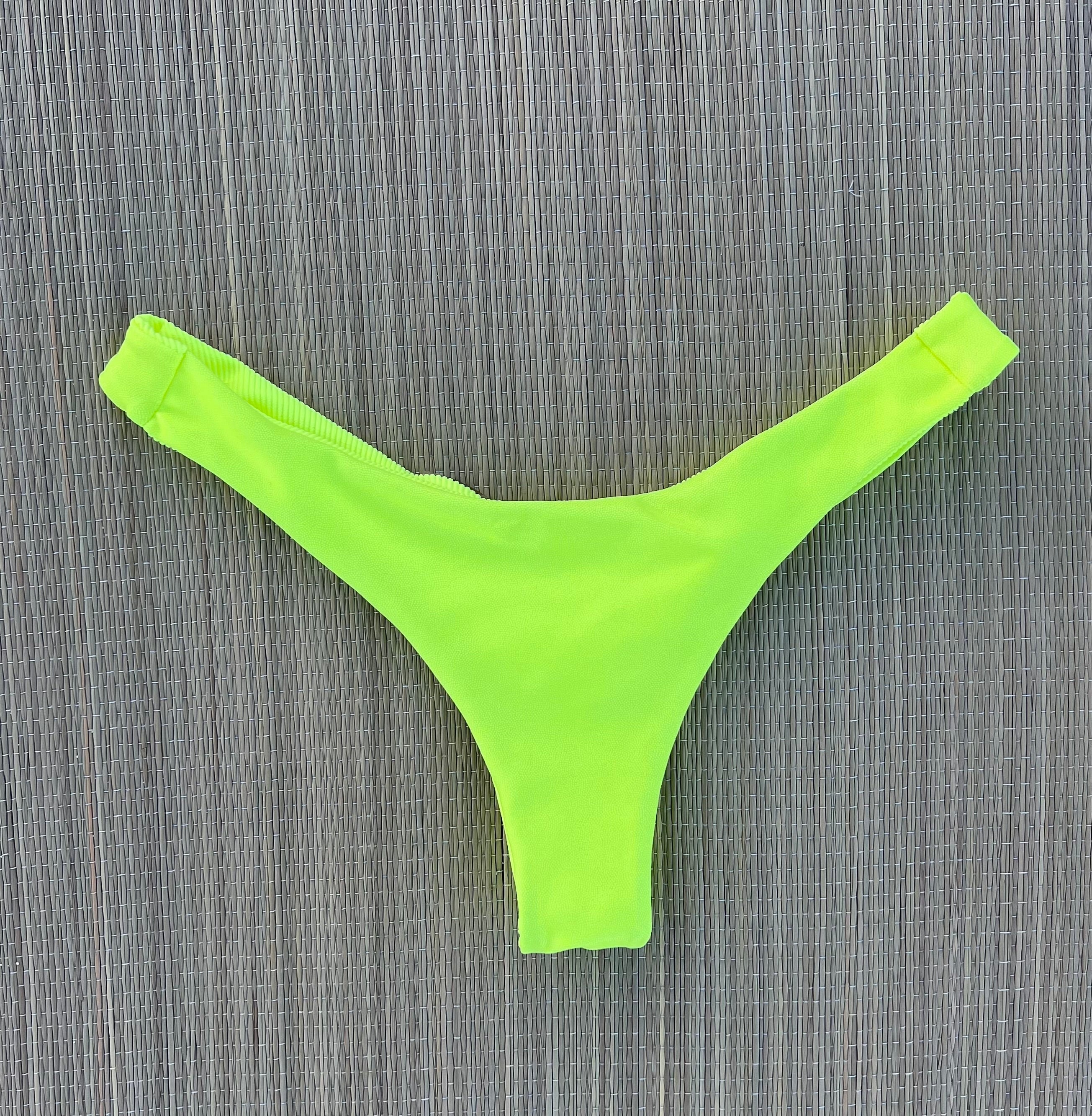 Bikini Bottom, Brazilian Bikini, Thong Bikini, Neon Yellow Green ,electric  Lemon Lime Itsy Super Cheeky Brazilian Thong Bikini Bottom 