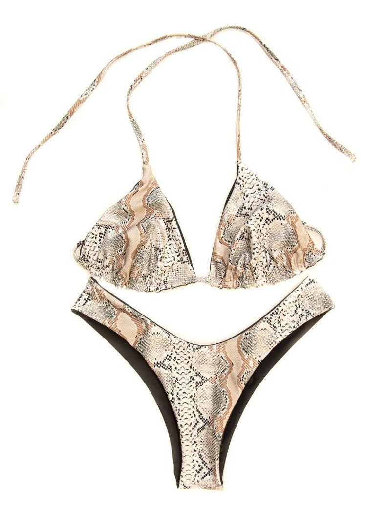snakeskin bathing suit top