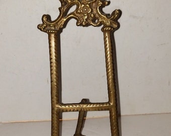 Art Nouveau Style Brass Easel For Art Work Picture Ceramics or Book Display