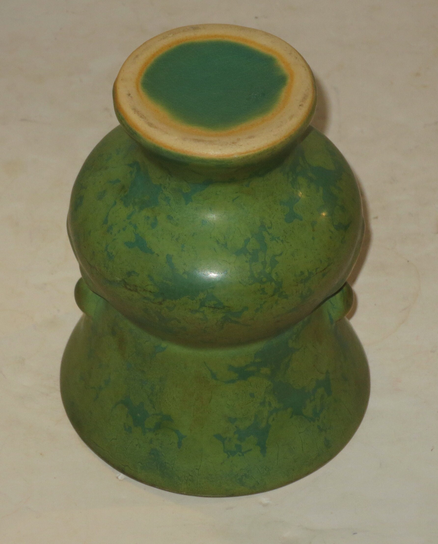 Antique Weller Mottled Green Glaze Art Pottery Vase - Etsy