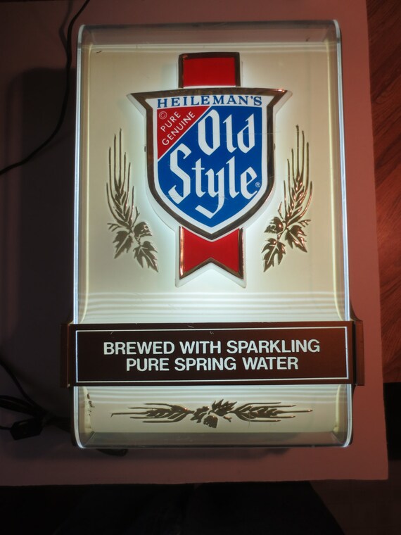 Vintage Heilemans Old Style Lighted Beer Sign Works Etsy
