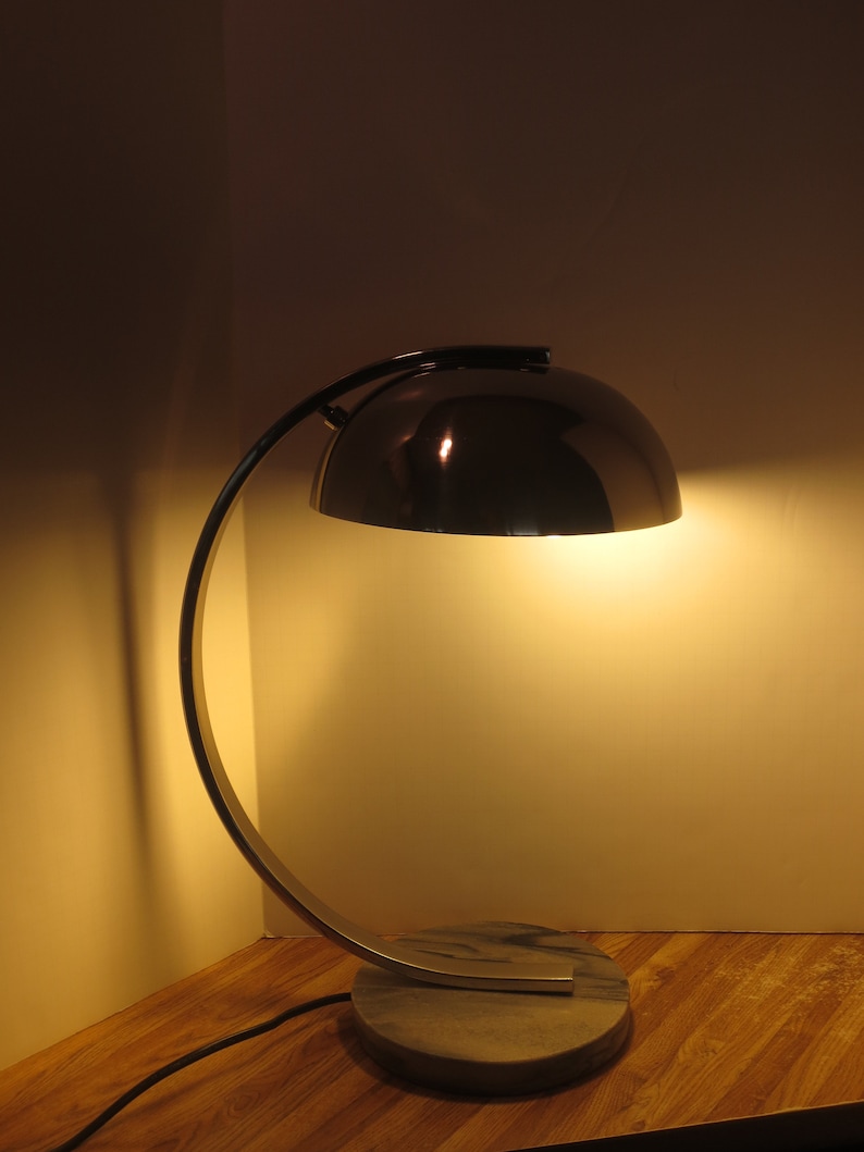 Midcentury Modern Chrome Table or Desk Arc Lamp Etsy