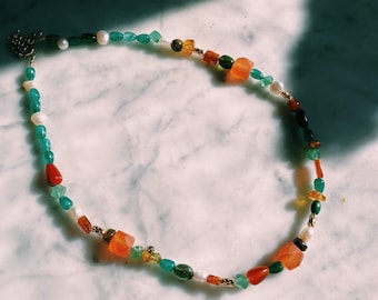 Bead choker. Gemstone choker,