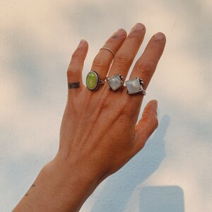 MOONSTONE RAINBOW RING silver moonstone / Sterling silver moonstone hand made ring / Moonstone jewelry / Vintage antique boho silver ring image 2