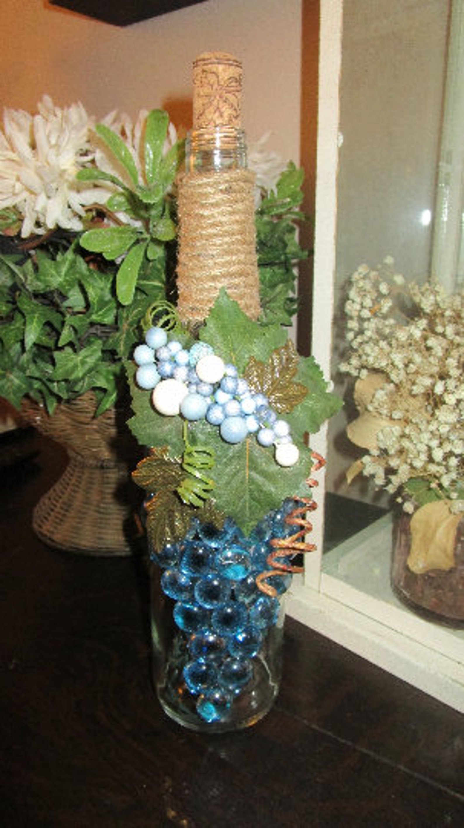 Wine Bottle Filled With String Lights/ Wine Bottle Light With Etsy