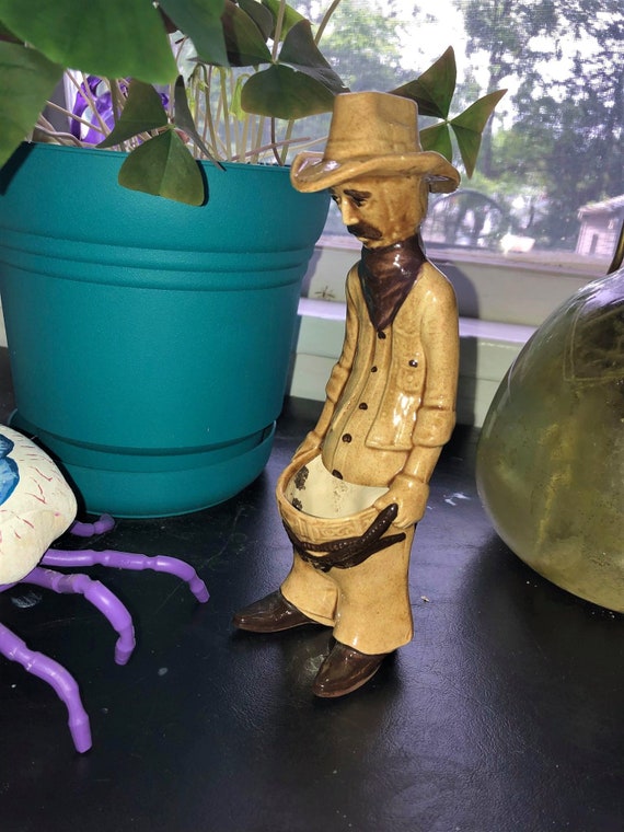 Vintage Naughty Pants Down Mini Cowboy Cactus Planter Etsy
