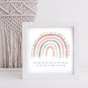 Rainbow Baby Art - PINK - DIGITAL DOWNLOAD - Nursery Art, Rainbow Baby Art, Rainbow Baby Gift, Miscarriage Hope, Infertility Baby
