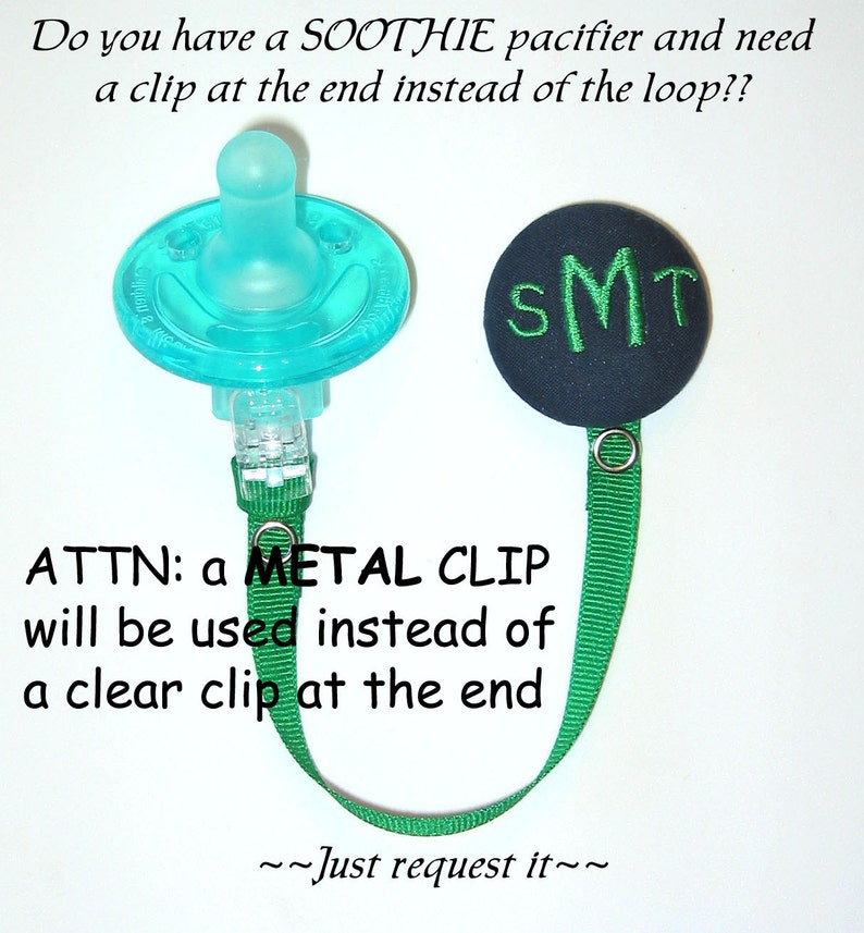 Custom Monogrammed Personalized Embroidered Pacifier Binky Etsy