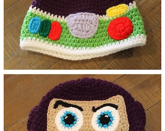 Buzz Lightyear Crochet Hat - Handmade to Order - Newborn to Adult