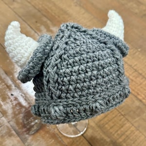 Crochet Viking Hat - Handmade to Order - Newborn to Adult