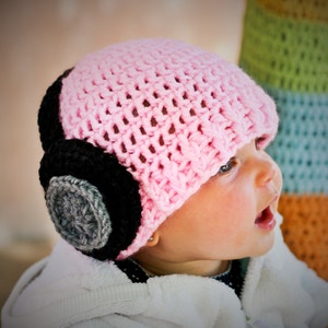 Beats Headphones Hat - Handmade to Order - Newborn to Adult