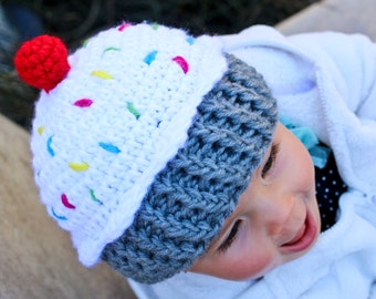 Cupcake Hat - Handmade to Order - Newborn to Adult