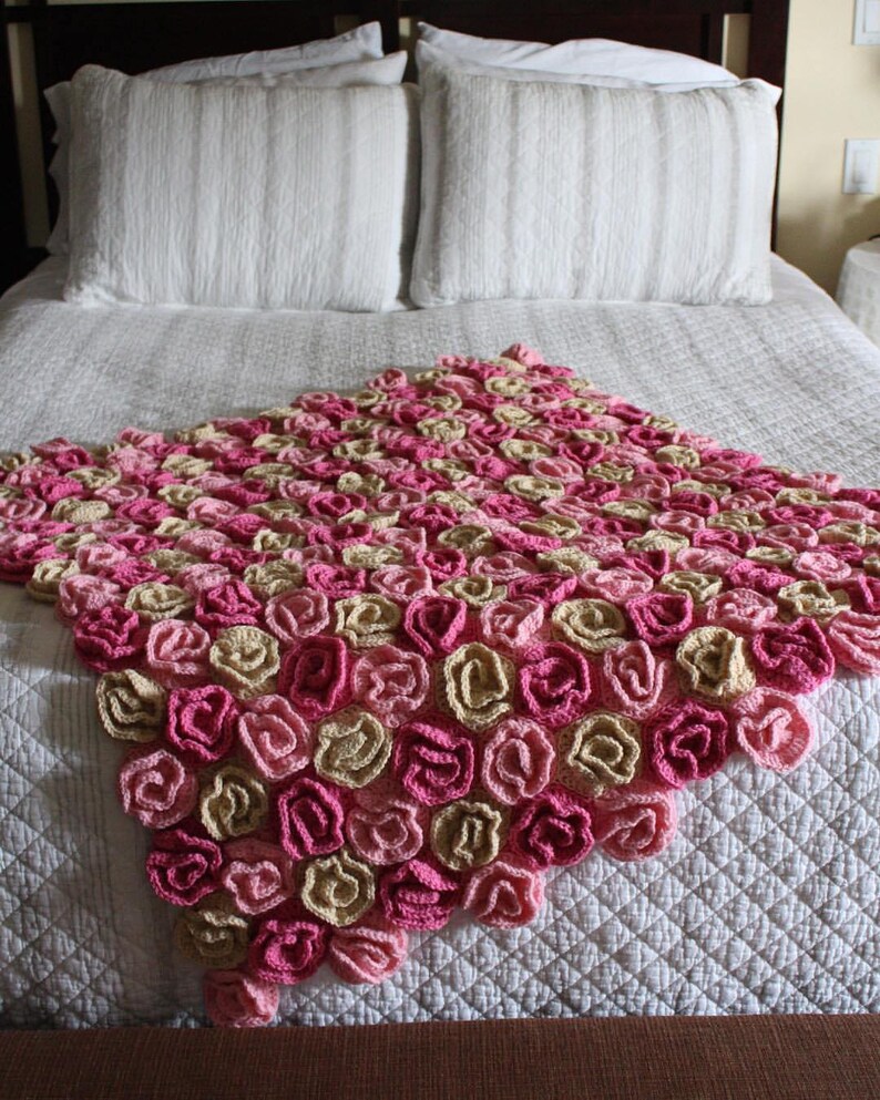Rose blanket Field of Roses Whimsical Blanket Rose lovers Etsy