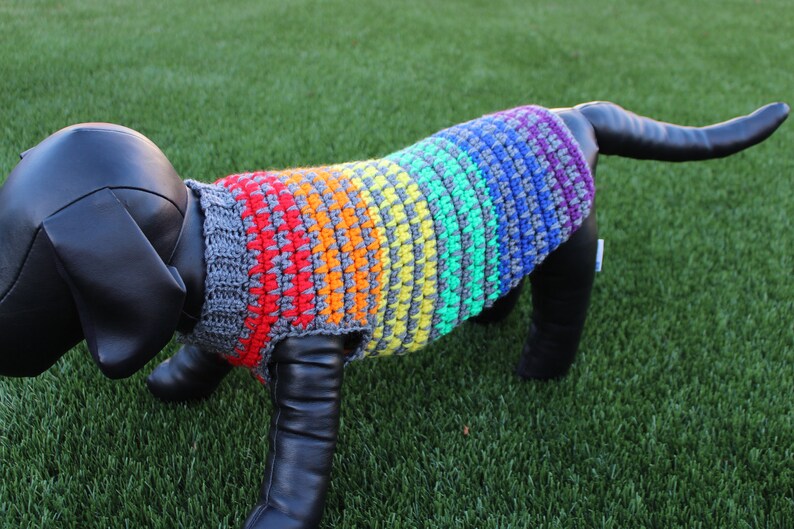 Rainbow Dog Sweater Crochet Dog Sweater Dog Clothing Dog Etsy
