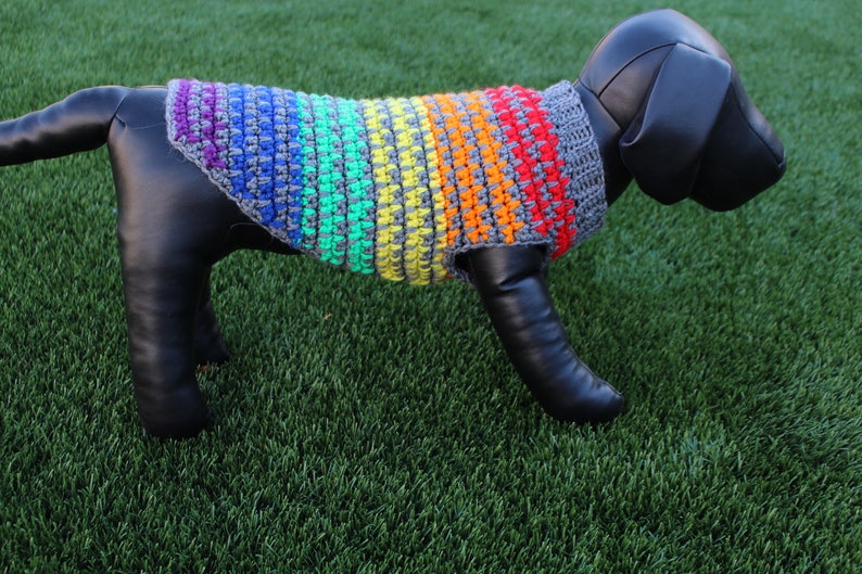 Rainbow Dog Sweater Crochet Dog Sweater Dog Clothing Dog Etsy