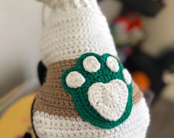 手作りかぎ針編みのカラフルな犬用セーター：レインボーニットのペット