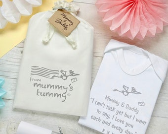 Pregnant couple gift, send a congratulations pregnancy gift to expecting parents with a message from the Bump, a cute pregnancy gift box