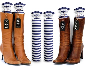 Boot Trees - Boot Shapers - Boot Stands Perfect For Closet Organization - Complementary Black Tie-On Wood Tags For Custom Personalization.