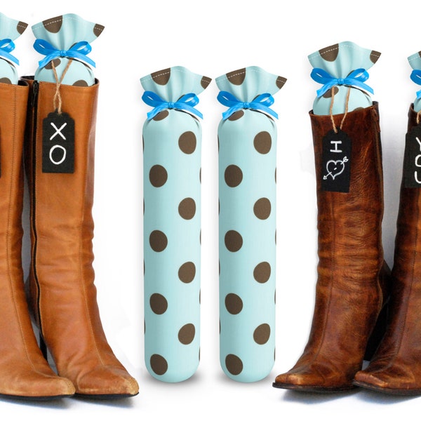 Boot Trees - Boot Shapers - Boot Stands Perfect For Closet Organization - Complementary Black Tie-On Wood Tags For Custom Personalization