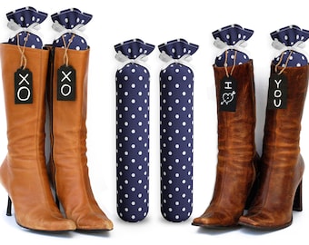 Boot Trees - Boot Shapers - Boot Stands Perfect For Closet Organization - Complementary Black Tie-On Wood Tags For Custom Personalization.