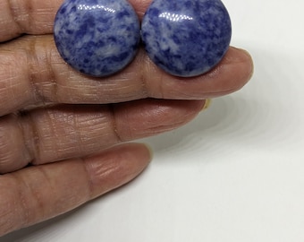 Sodalite round gemstone cufflinks  white and blue organic men accessories gift for him menswear