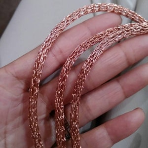 Viking knit necklace wire weaved rope necklace copper stainless steel hypoallergenic necklace handmade findings add your pendant image 5