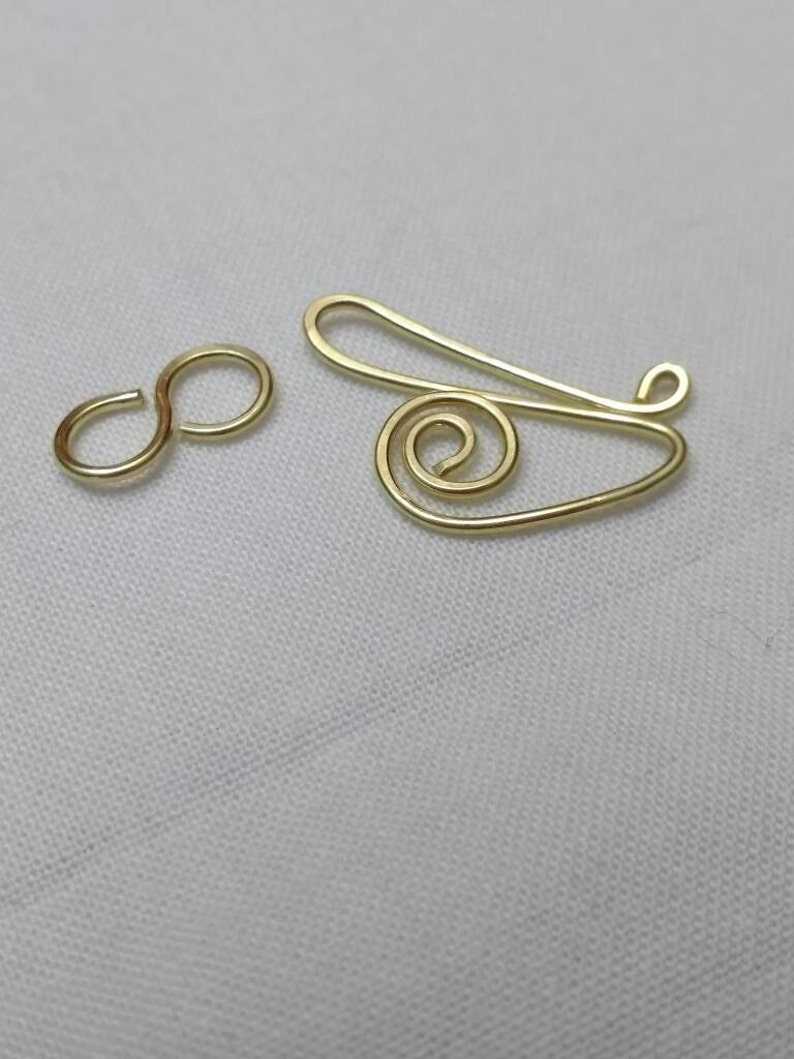 Handmade Wire wrapped clasps brass eye and hook clasps set of Etsy