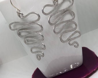 aluminum squiggly earrings wire wrapped dangles boho earrings gift for her bridesmaids gift