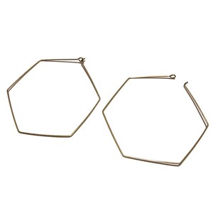 10 pcs+ // 5 pairs+ - Hexagon Brass Ear Wire Hoops - Minimalist Modern Jewelry Findings Modern Earring Wires - Geometric Earring Wire