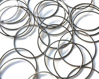 40 mm - 10-100 Pcs Silver Brass Circle Charms - Brass Cut Charms - Destash Circle Charms - Brass Findings - Geometric Charm