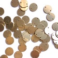 10 pcs 12 mm Brass Stamping Coin Disc - Circle Tag - Raw Brass Round Stamping Tag - Brass Cabochon Findings - Personalized Necklace - 2 Hole
