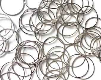 30 mm - 10-100 Pcs Silver Brass Circle Charms - Brass Cut Charms - Destash Circle Charms - Brass Findings - Geometric Charm