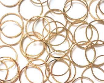 20 mm - 10-100 Pcs Gold Brass Circle Charms - Brass Cut Charms - Destash Circle Charms - Brass Findings - Geometric Charm