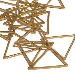 24 mm - 10 Pieces Triangle Charms - Raw Brass Cut Charms - Destash Charms - Geometric Charms