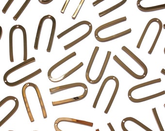 4-20 pcs+ 27 x 13 mm - Gold U Pendant - Brass Charms - Brass Earring Findings - Geometric Charm - 1 Hole Charm - Brass Component
