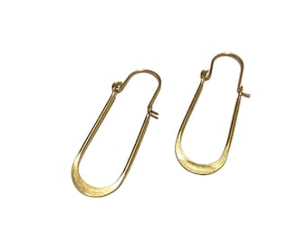 4 pcs/+ 40 x 14 - Brass Oblong Earring Finding - Curved Long Bar Earring Hooks - Bar Earring Wires - Brass No Hole