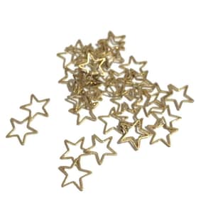 10 mm - 10 Pieces Star Charms - Raw Brass Cut Charms - Brass Star Charms - Brass Findings - Geometric Charms - Brass Charms