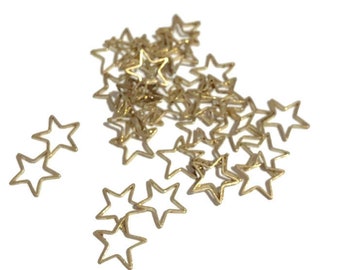 10 mm - 10 Pieces Star Charms - Raw Brass Cut Charms - Brass Star Charms - Brass Findings - Geometric Charms - Brass Charms