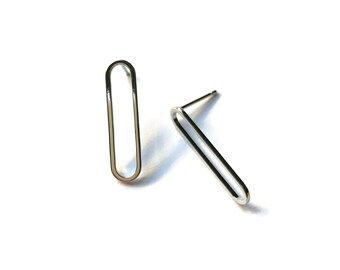 21 mm - 4 pcs Silver Plated Brass Oblong Post - Brass Oval Earring Stud Posts