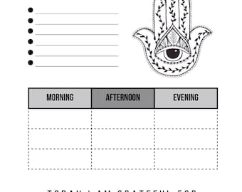 Daily planner , Printable planner, Digital daily planner, To do list, Hamsa hand planner, Schedule , Selfcare planner