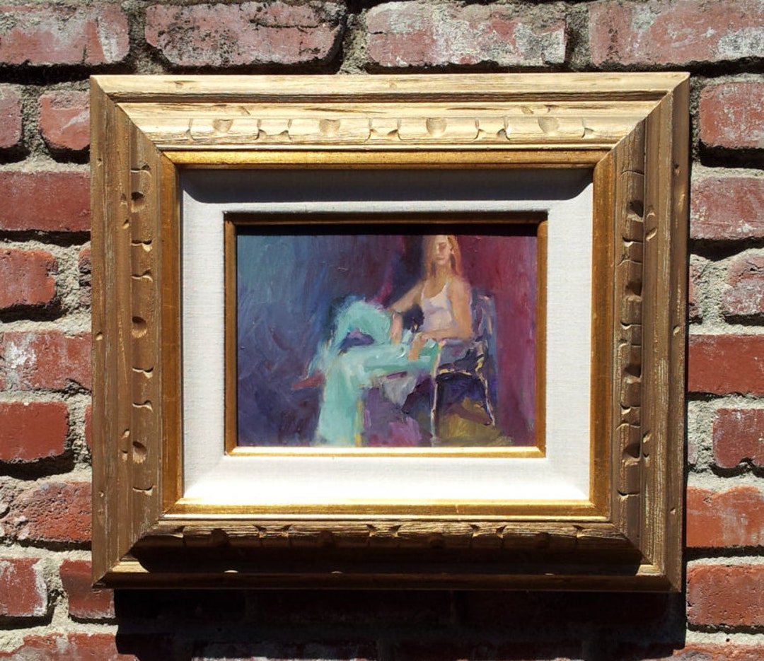 Original Expressionism Oil Painting Alla Prima Portrait of A Woman in A ...